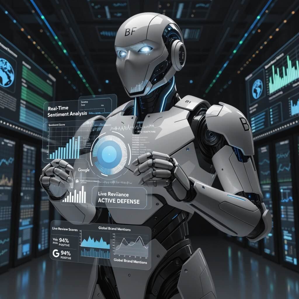 BuzFind Brand Guardian AI Agent protecting online reputation for small businesses