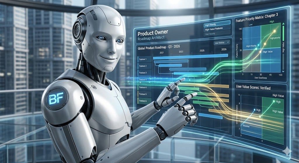 BuzFind Product Owner AI Agent shaping product strategy by closing content gaps, prioritizing the backlog, and grooming an outcome-driven roadmap