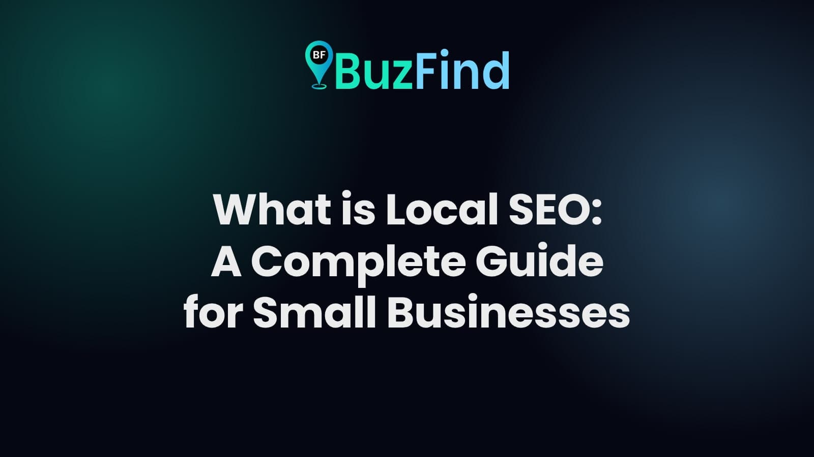 BuzFind logo above the article title: What is Local SEO: A Complete Guide for Small Businesses
