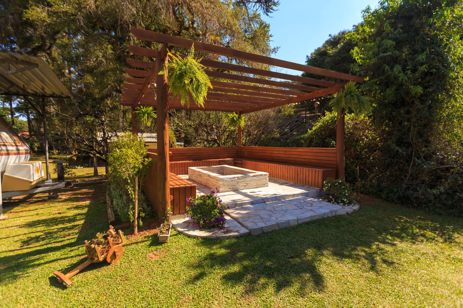 Finished backyard landscape design project - local SEO for landscapers by BuzFind