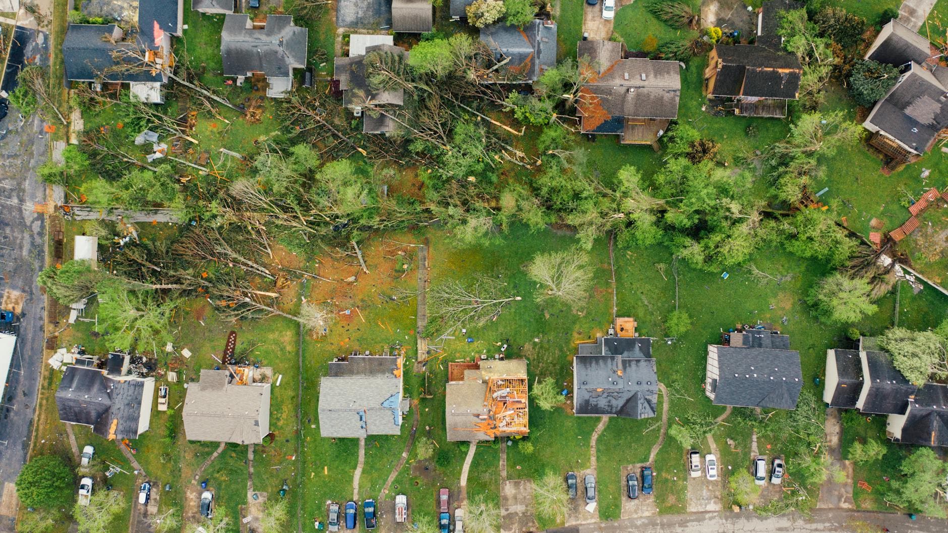 Storm-damaged roof - hail and wind damage repair, the high-intent keyword BuzFind targets for roofers
