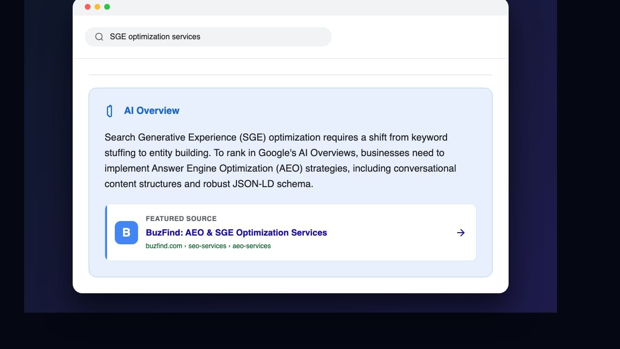 Example of Google SGE featuring a brand citation with link and source attribution