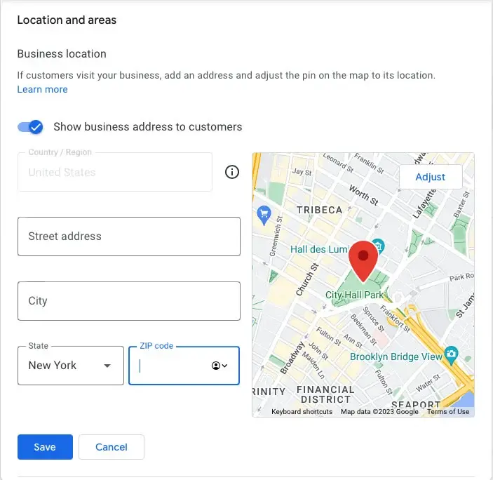 Add or edit your business address for your Google Business Profile