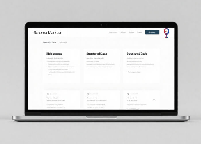 Schema markup optimization services showing rich snippets and structured data implementation for technical SEO
