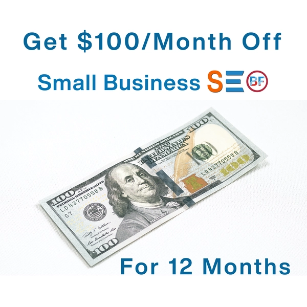 BuzFind is offering $100/month off for 12 months on its SEO services for small business 
